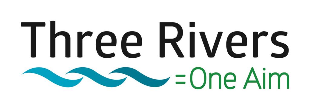 THREE RIVERS = ONE AIM logo